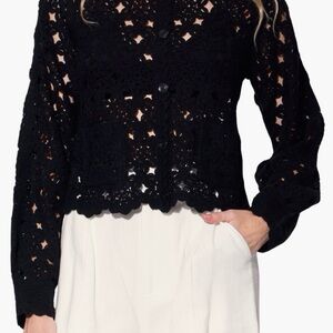 Walter Baker Black Crochet Cardigan. Never been worn!